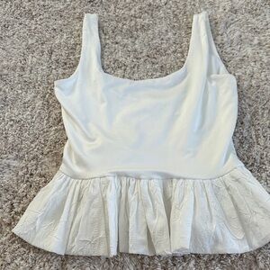 Elegant White Peplum Top